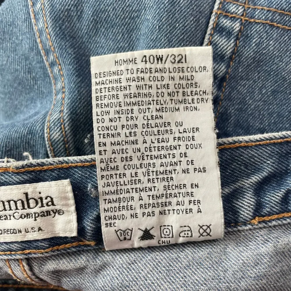 Columbia Mens Jeans Size 40 Tough Mother Active Outdoor Relaxed Straight Denim